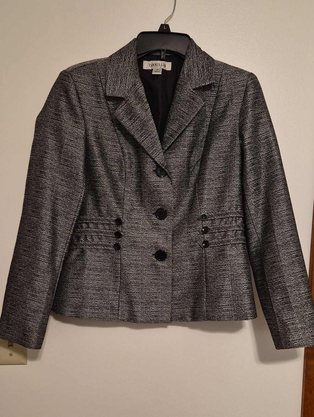 Danillo Silver-Gray Womens Tailored Blazer SZ 4